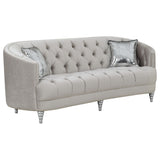 Avonlea Grey 3-Piece Upholstered Sloped Arm Sofa Set Velvet