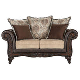 Elmbrook Brown 2-Piece Upholstered Rolled Arm Sofa Set