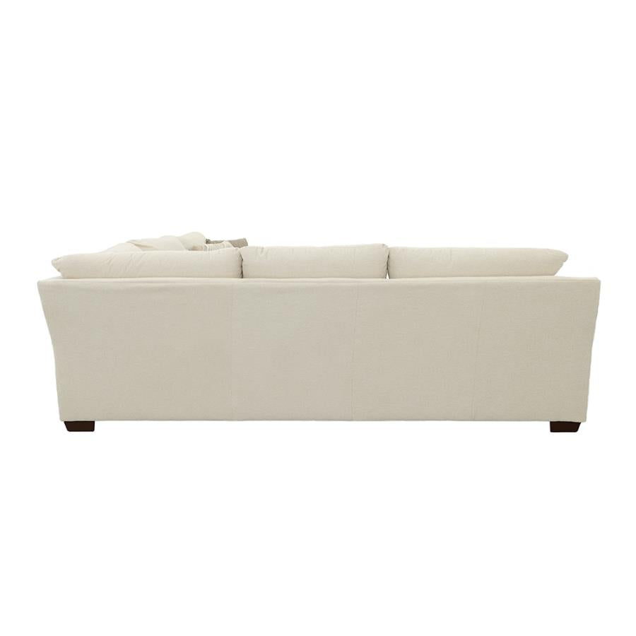 Aria Oatmeal Upholstered Track Arm Sectional Sofa