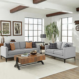 Apperson Light Grey 2-Piece Upholstered Track Arm Sofa Set