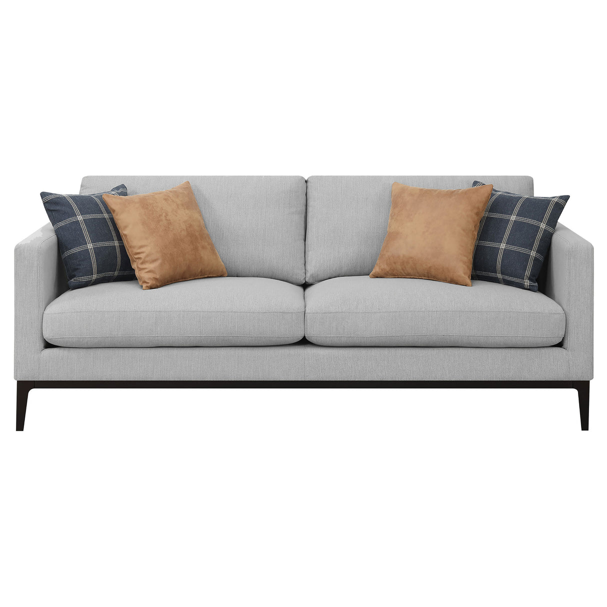 Apperson Light Grey 2-Piece Upholstered Track Arm Sofa Set