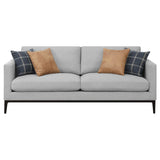 Apperson Light Grey 2-Piece Upholstered Track Arm Sofa Set