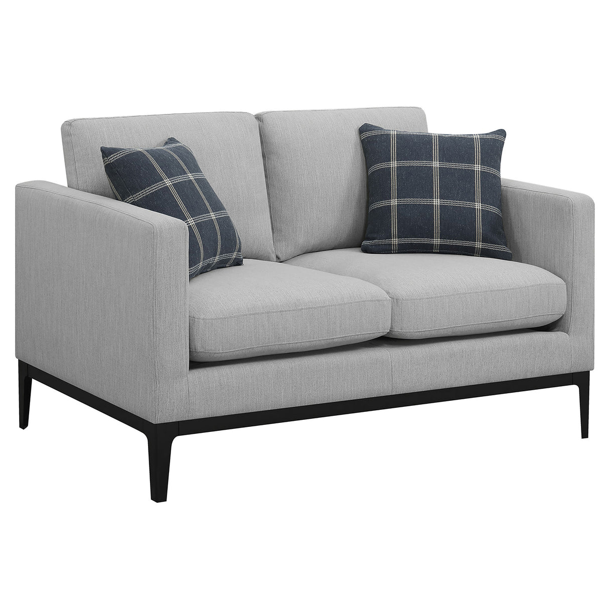 Apperson Light Grey 2-Piece Upholstered Track Arm Sofa Set