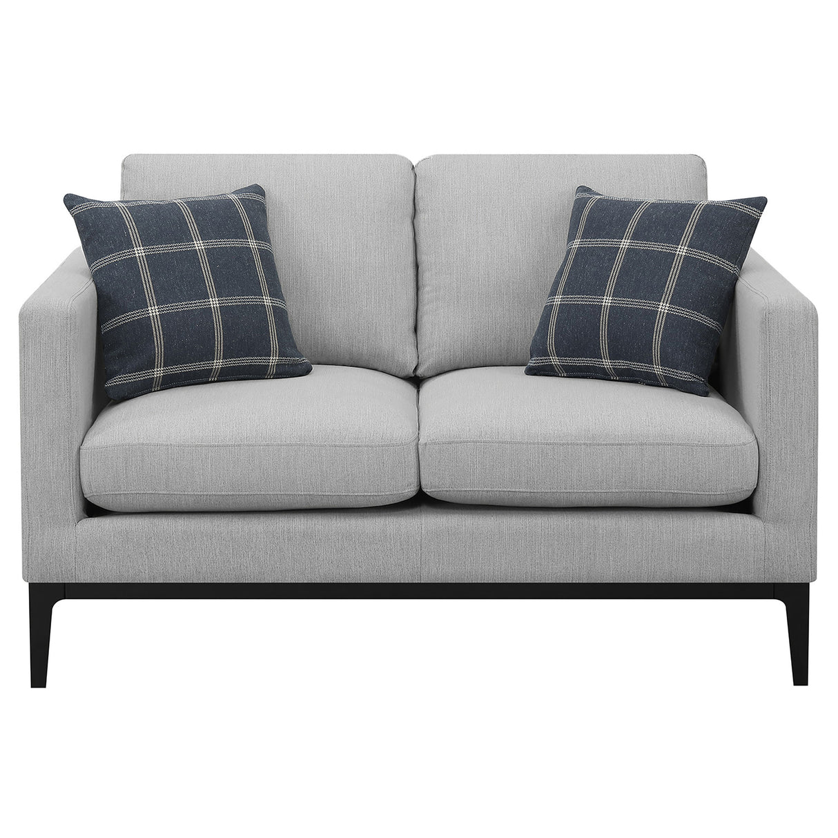 Apperson Light Grey 2-Piece Upholstered Track Arm Sofa Set