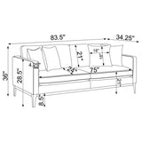 Apperson Light Grey 2-Piece Upholstered Track Arm Sofa Set