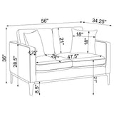 Apperson Light Grey 2-Piece Upholstered Track Arm Sofa Set