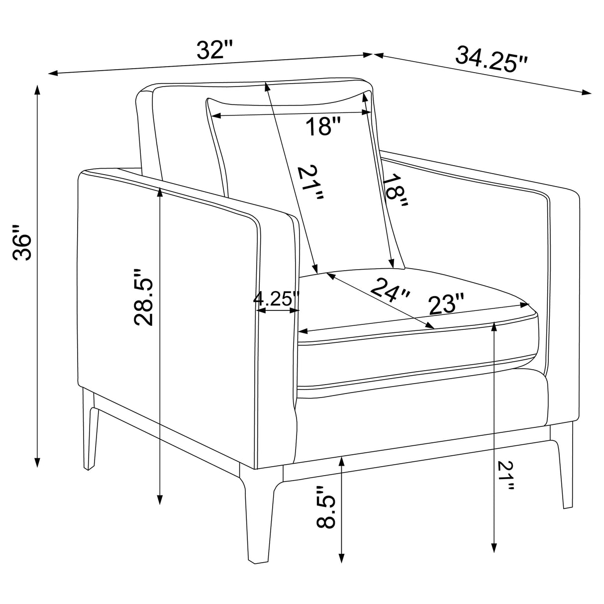 Apperson Light Grey 3-Piece Upholstered Track Arm Sofa Set