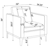 Apperson Light Grey 3-Piece Upholstered Track Arm Sofa Set