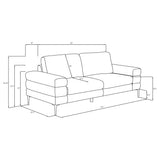 Jessel Ivory 2-Piece Chenille Upholstered Sofa Set