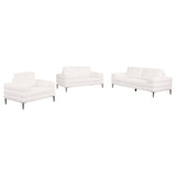 Jessel Ivory 3-Piece Chenille Upholstered Sofa Set