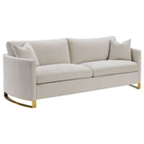 Corliss Beige 2-Piece Upholstered Arched Arm Sofa Set