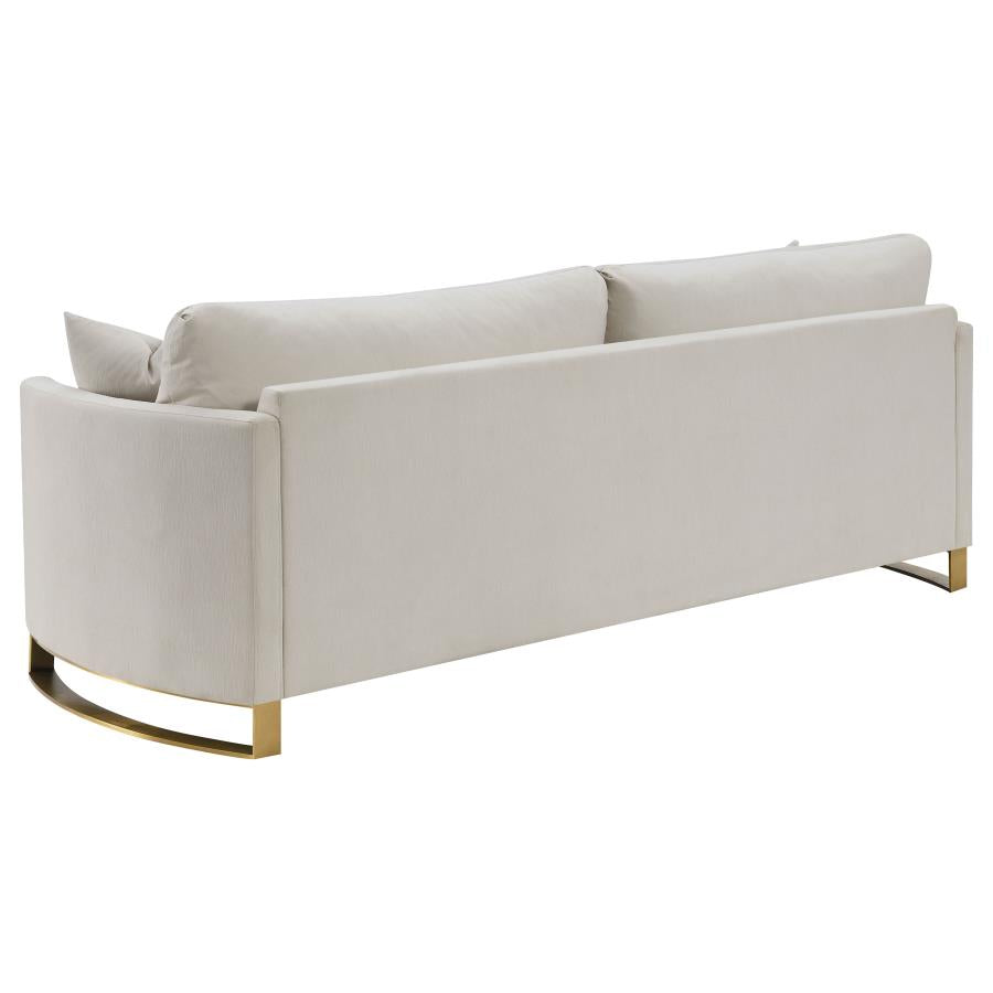 Corliss Beige 2-Piece Upholstered Arched Arm Sofa Set