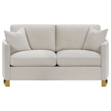 Corliss Beige 2-Piece Upholstered Arched Arm Sofa Set