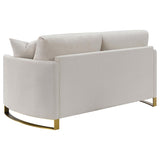 Corliss Beige 2-Piece Upholstered Arched Arm Sofa Set