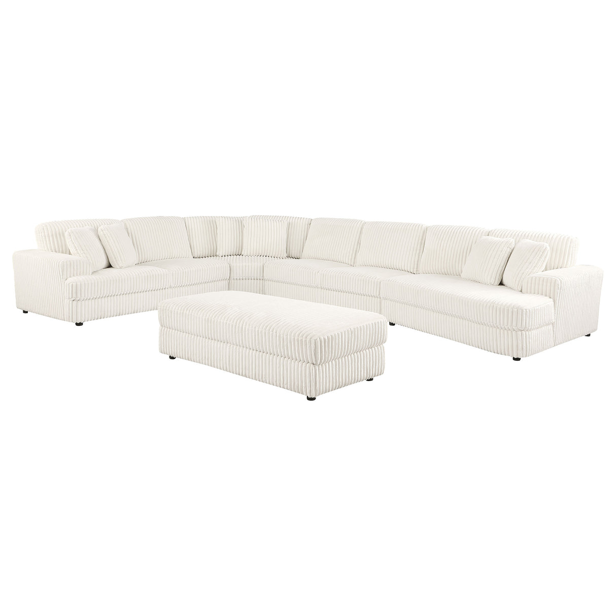 Emberson Ivory 5-Piece Upholstered Modular Sectional Sofa