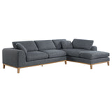 Persia Grey Upholstered Track Arm Sectional Sofa