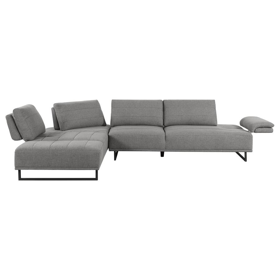 Arden Taupe Upholstered Sectional Sofa With Adjustable Back