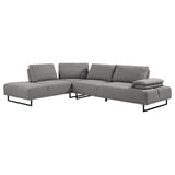 Arden Taupe Upholstered Sectional Sofa With Adjustable Back