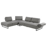 Arden Taupe Upholstered Sectional Sofa With Adjustable Back