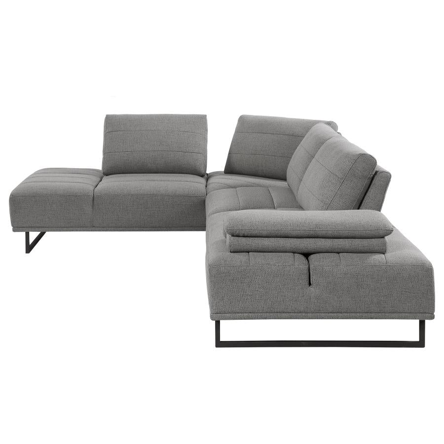 Arden Taupe Upholstered Sectional Sofa With Adjustable Back