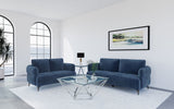 Lively Blue 2-Piece Chenille Upholstered Sofa Set