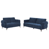 Lively Blue 2-Piece Chenille Upholstered Sofa Set