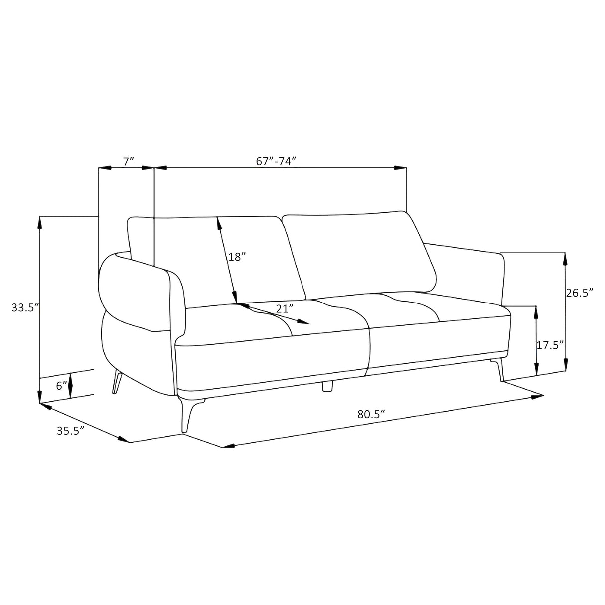 Lively Blue 2-Piece Chenille Upholstered Sofa Set