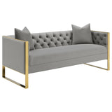 Eastbrook Grey 2-Piece Velvet Upholstered Tufted Sofa Set