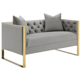 Eastbrook Grey 2-Piece Velvet Upholstered Tufted Sofa Set