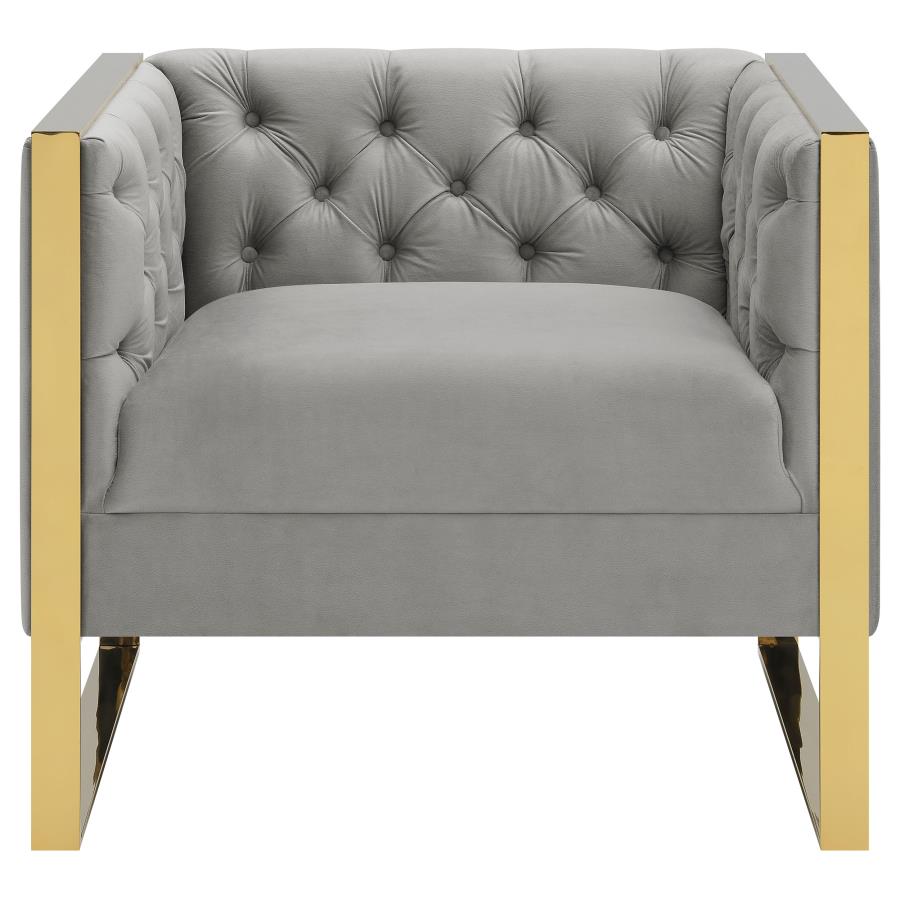 Eastbrook Tufted Back Chair Grey