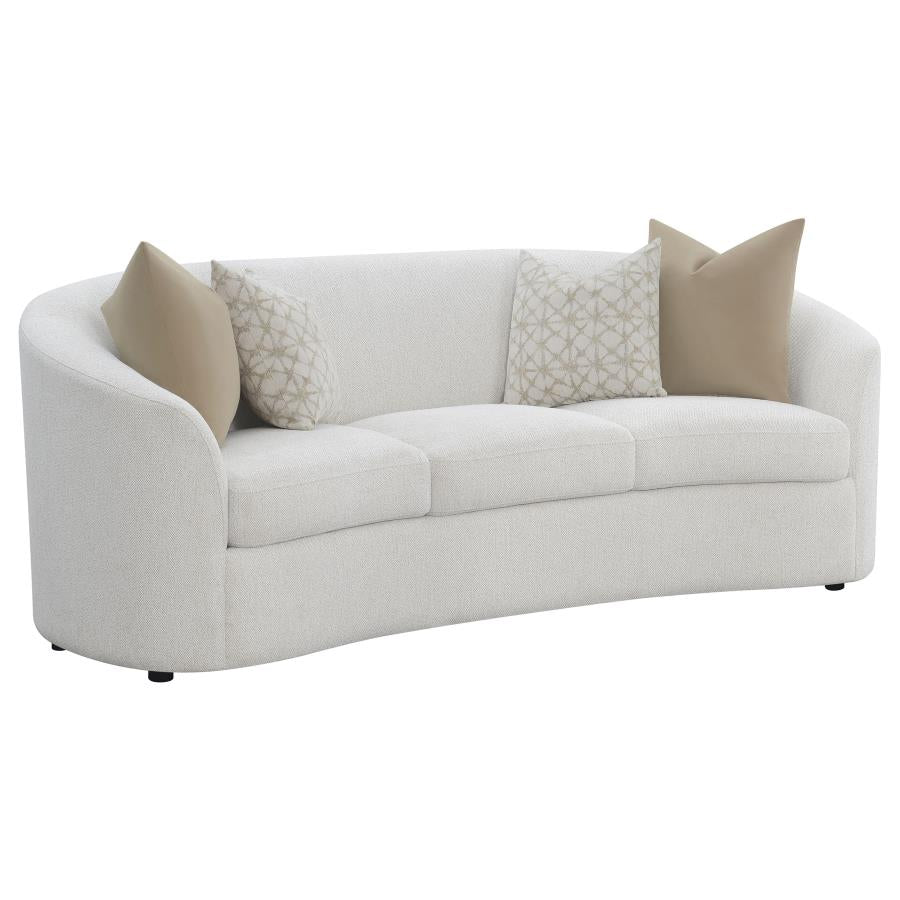 Rainn Latte 2-Piece Boucle Upholstered Sloped Arm Sofa Set