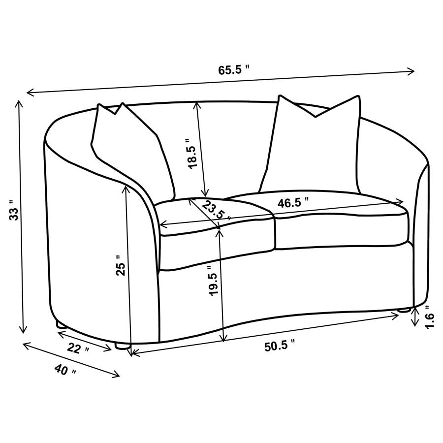 Rainn Latte 2-Piece Boucle Upholstered Sloped Arm Sofa Set