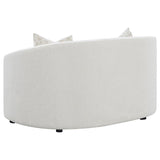 Rainn Upholstered Tight Back Loveseat Latte