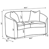 Rainn Upholstered Tight Back Loveseat Latte