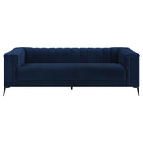 Chalet Blue 2-Piece Upholstered Tuxedo Arm Tufted Sofa Set