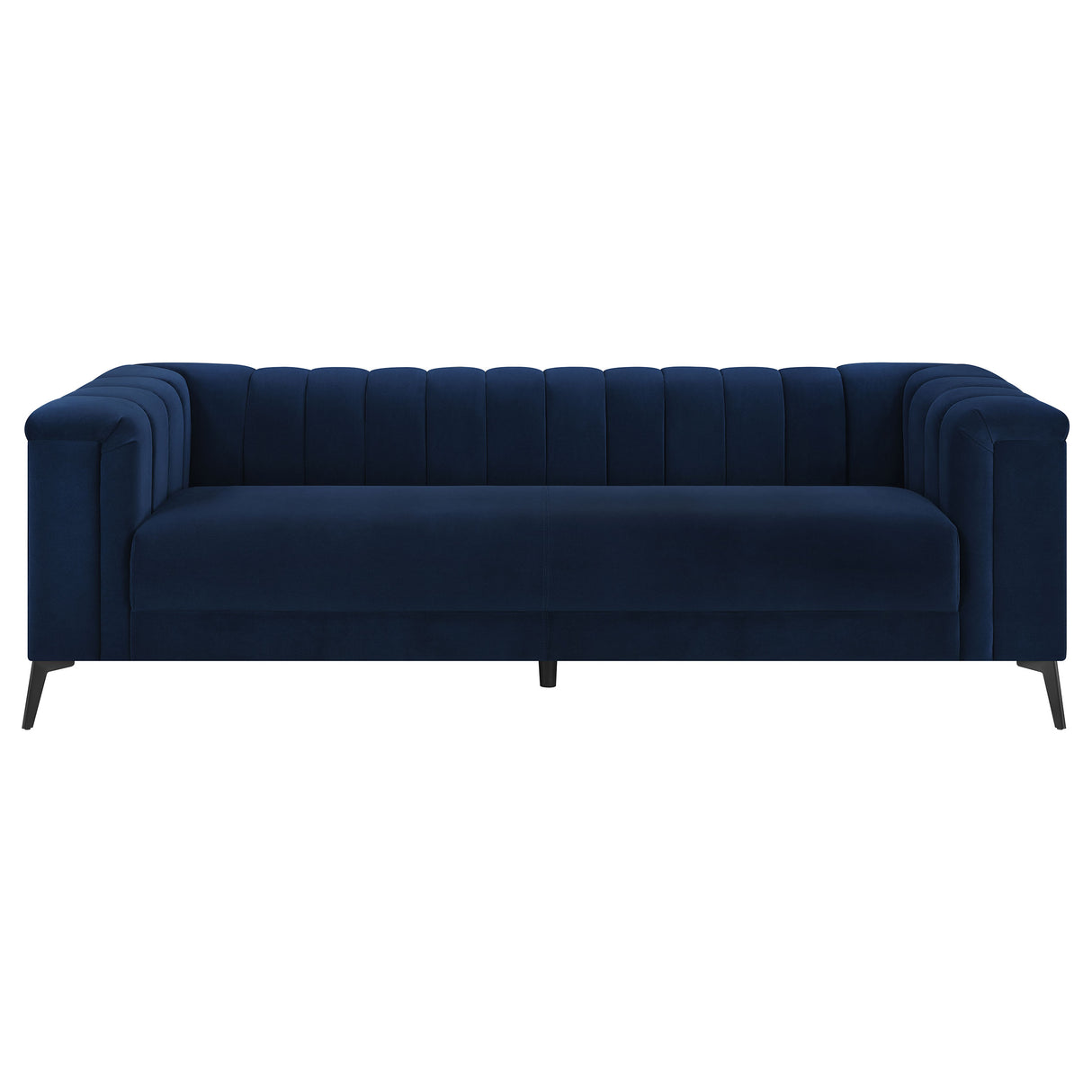 Chalet Blue 2-Piece Upholstered Tuxedo Arm Tufted Sofa Set