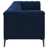 Chalet Blue 2-Piece Upholstered Tuxedo Arm Tufted Sofa Set