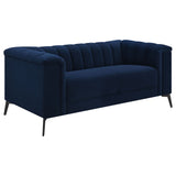 Chalet Blue 2-Piece Upholstered Tuxedo Arm Tufted Sofa Set