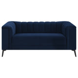 Chalet Blue 2-Piece Upholstered Tuxedo Arm Tufted Sofa Set