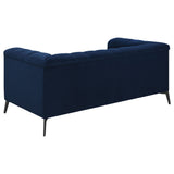 Chalet Blue 2-Piece Upholstered Tuxedo Arm Tufted Sofa Set