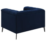 Chalet Blue 3-Piece Upholstered Tuxedo Arm Tufted Sofa Set