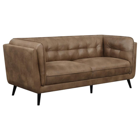 Thatcher 2-Piece Upholstered Button Tufted Brown