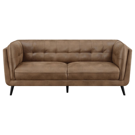 Thatcher Brown 2-Piece Upholstered Tuxedo Arm Sofa Set