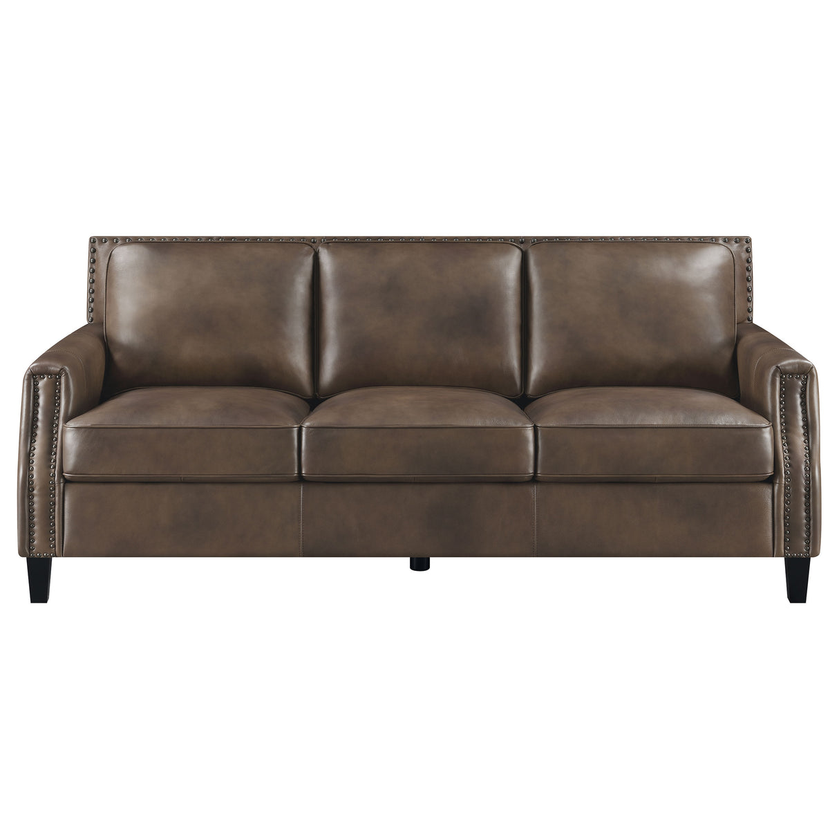 Leaton Brown Sugar 2-Piece Upholstered Recessed Arm Sofa Set