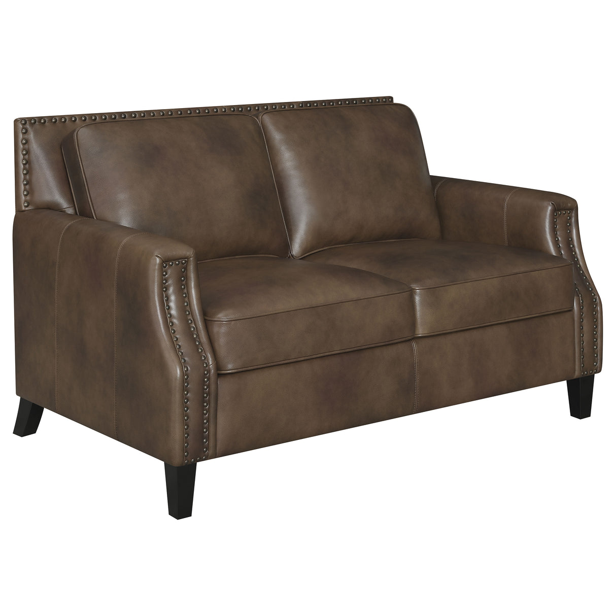 Leaton Brown Sugar 2-Piece Upholstered Recessed Arm Sofa Set