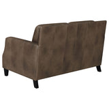 Leaton Brown Sugar 2-Piece Upholstered Recessed Arm Sofa Set