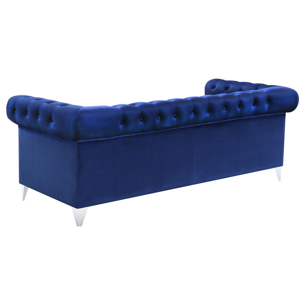 Bleker Blue 2-Piece Upholstered Tuxedo Arm Tufted Sofa Set