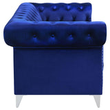 Bleker Blue 2-Piece Upholstered Tuxedo Arm Tufted Sofa Set