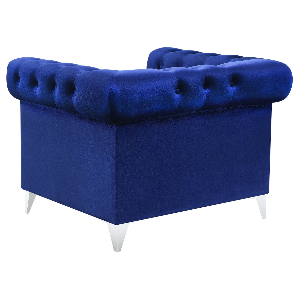 Bleker Blue 3-Piece Upholstered Tuxedo Arm Tufted Sofa Set