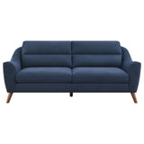 Gano Navy Blue 2-Piece Upholstered Sloped Arm Sofa Set